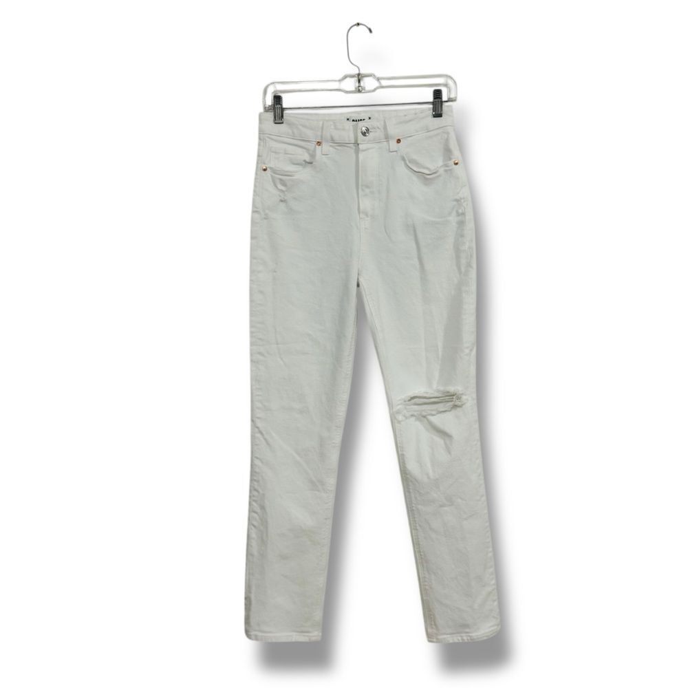 PAIGE White Distressed Skinny Jeans Women’s Size 27 Stretch Denim